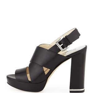 Michael Kora Sedgwick Leather Slingback Sandal, Black